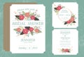 Wedding invitation card printed in vintage style on 5 * 7 inch white cardboard in front and back. Suitable for married couples Royalty Free Stock Photo