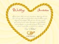 Wedding invitation or card with ribbon form of a heart. Vector Image