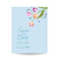 Wedding Invitation Card with Spring Tulips Flowers Royalty Free Stock Photo