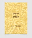 Wedding invitation card template with marble texture background. wedding invitation. Save the date. Vector illustration eps 10. Royalty Free Stock Photo