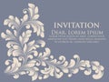 Wedding invitation card. Vector invitation card with elegant text and floral ornament.