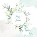 Wedding invitation card watercolor style