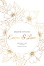 Wedding invitation card wild rose cherry sakura Royalty Free Stock Photo