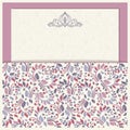 Wedding invitation cards baroque style. Vintage Pattern. Damascus style ornament. Frame with flowers elements.