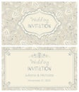 Wedding invitation cards. Flowers Pattern.