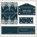 Wedding invitation cards, tag and envelope, wedding set elegant