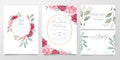 Wedding invitation cards template set. Watercolor floral Save the date, greeting, thank you, rsvp cads Royalty Free Stock Photo