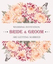 Wedding invitation with chrysanthemums