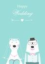 Wedding invitation with cute bears ,cards,poster,template,greeting cards,animals,bear,Vector illustrations