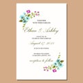 Wedding invitation with cute floral flower pattern frame Royalty Free Stock Photo