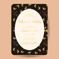 Wedding invitation with cute floral flower pattern frame Royalty Free Stock Photo