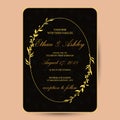Wedding invitation with cute floral flower pattern frame Royalty Free Stock Photo