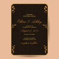 Wedding invitation with cute floral flower pattern frame Royalty Free Stock Photo