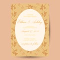 Wedding invitation with cute floral flower pattern frame Royalty Free Stock Photo