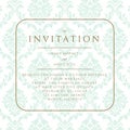 Wedding invitation on damask background