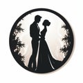 Elegant Wedding Silhouette Vector With Burned Charred Style