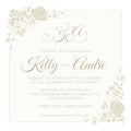 Wedding invitation with floral frame