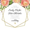 Wedding Invitation, floral invite card Design with pink Royalty Free Stock Photo