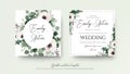 Wedding Invitation, floral invite square card Design: light pink Royalty Free Stock Photo