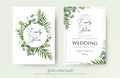 Wedding Invitation, floral invite thank you, rsvp modern card De
