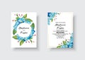 Wedding Invitation, floral invite thank you, rsvp modern card Design: green tropical palm leaf greenery eucalyptus Royalty Free Stock Photo