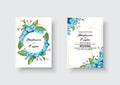 Wedding Invitation, floral invite thank you, rsvp modern card Design: green tropical palm leaf greenery eucalyptus Royalty Free Stock Photo