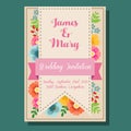 Decorative wedding invitation flower chic, flower frame or border