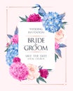 Wedding invitation with flowers Royalty Free Stock Photo