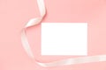 Wedding invitation or greeting card mockup on a pink background Royalty Free Stock Photo