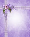 Wedding invitation lavender daisies Royalty Free Stock Photo