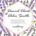 Wedding invitation with lavender. elegant vector illustration