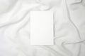 Wedding invitation mock up, blank postcard, greeting card template on the white cloth