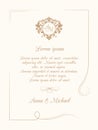 Wedding invitation with monogram