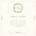 Wedding invitation with monogram