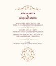 Wedding invitation with monogram