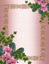 Wedding invitation pink Orchids and ivy