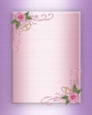 Wedding invitation pink roses on satin Royalty Free Stock Photo