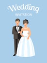 Wedding Invitation Postcard Vector Illustration