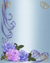 Wedding invitation Roses Border Blue and Lavender Royalty Free Stock Photo