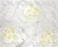 Wedding invitation roses and pearls Royalty Free Stock Photo