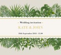 Wedding Invitation, rsvp modern card Design. Vector natural, bot