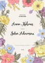 Wedding invitation. Spring Flowers.