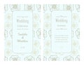 Wedding invitation design template card set. Hand-drawn floral pattern. Vector 10 EPS. Royalty Free Stock Photo