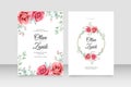 Wedding invitation template with wreath floral watercolor Royalty Free Stock Photo