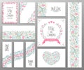 Wedding invitation, thank you card, save the date cards. set. RSVP card Royalty Free Stock Photo