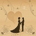 Wedding invitation. Love, marriage, happiness