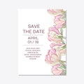 Elegant floral invite set modern card in tulips