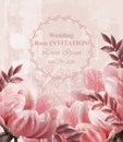 Wedding Invitation Vintage flowers Vector. Wallpaper floral decor beauty spring summer decors