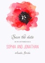 Wedding invitation watercolor with flowers