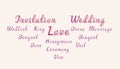Wedding invitation word collage